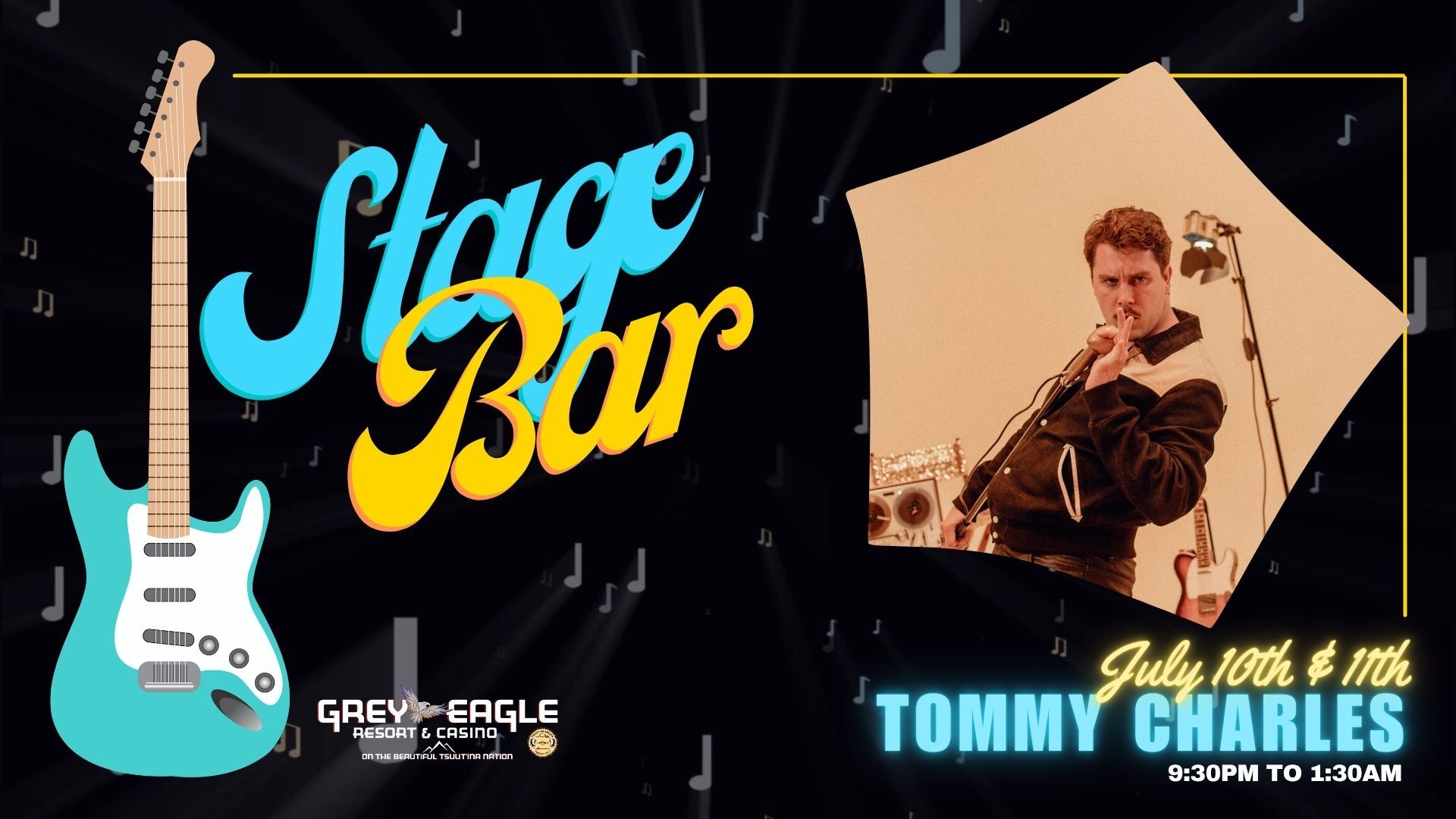 Tommy Charles July 10 Grey Eagle Stage Bar event artwork