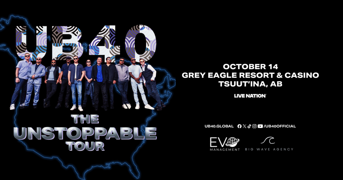 UB40 The Unstoppable Tour Grey Eagle Event Centre artwork